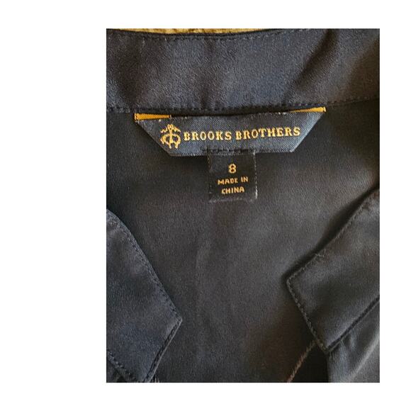 Brooks Brothers Sleeveless Sash Tie Navy Blue Blouse, New, Sz 8 - Picture 8 of 9